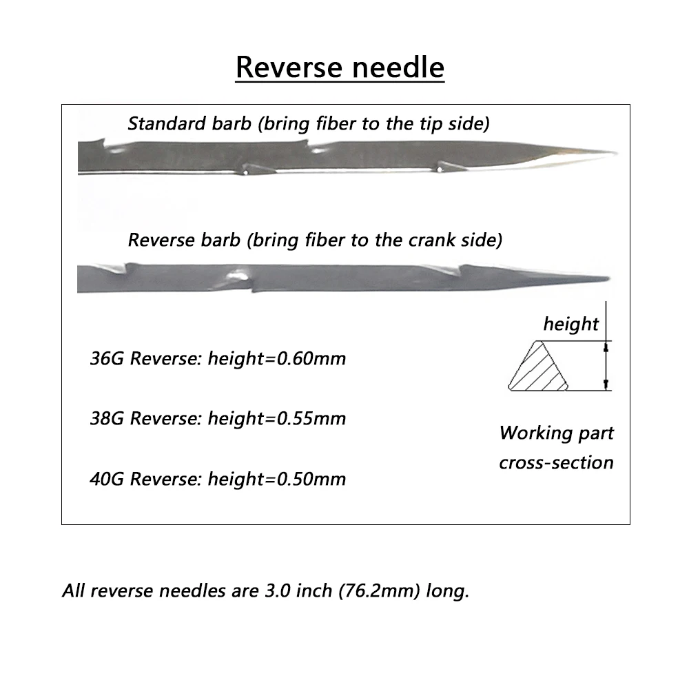 Description Picture 6 of itemWool DIY Felting Needle Samples-Fork, Crown, Sprial, Star, Reverse needle, 100 Pcs