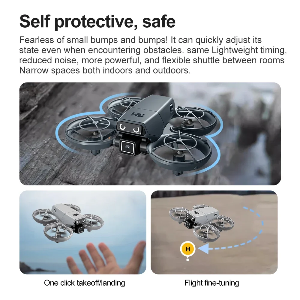 Lenovo V86 Mini Drone 8K Antenna HD Schermo intelligente per evitare ostacoli Telecomando Brushless Power GPS Elicottero RC UAV - immagine 3