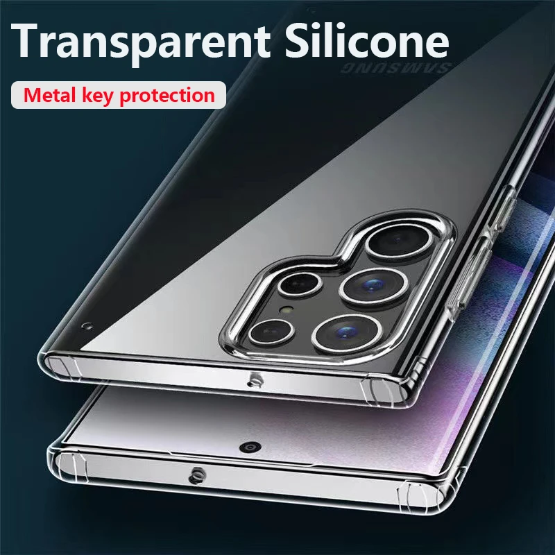 Luxury Transparent Shockproof Case for Samsung Galaxy S22 Ultra S21 FE Plus A53 A52 A52S 5G A72 A12 A32 A22 4G A13 A73 A33 Cover