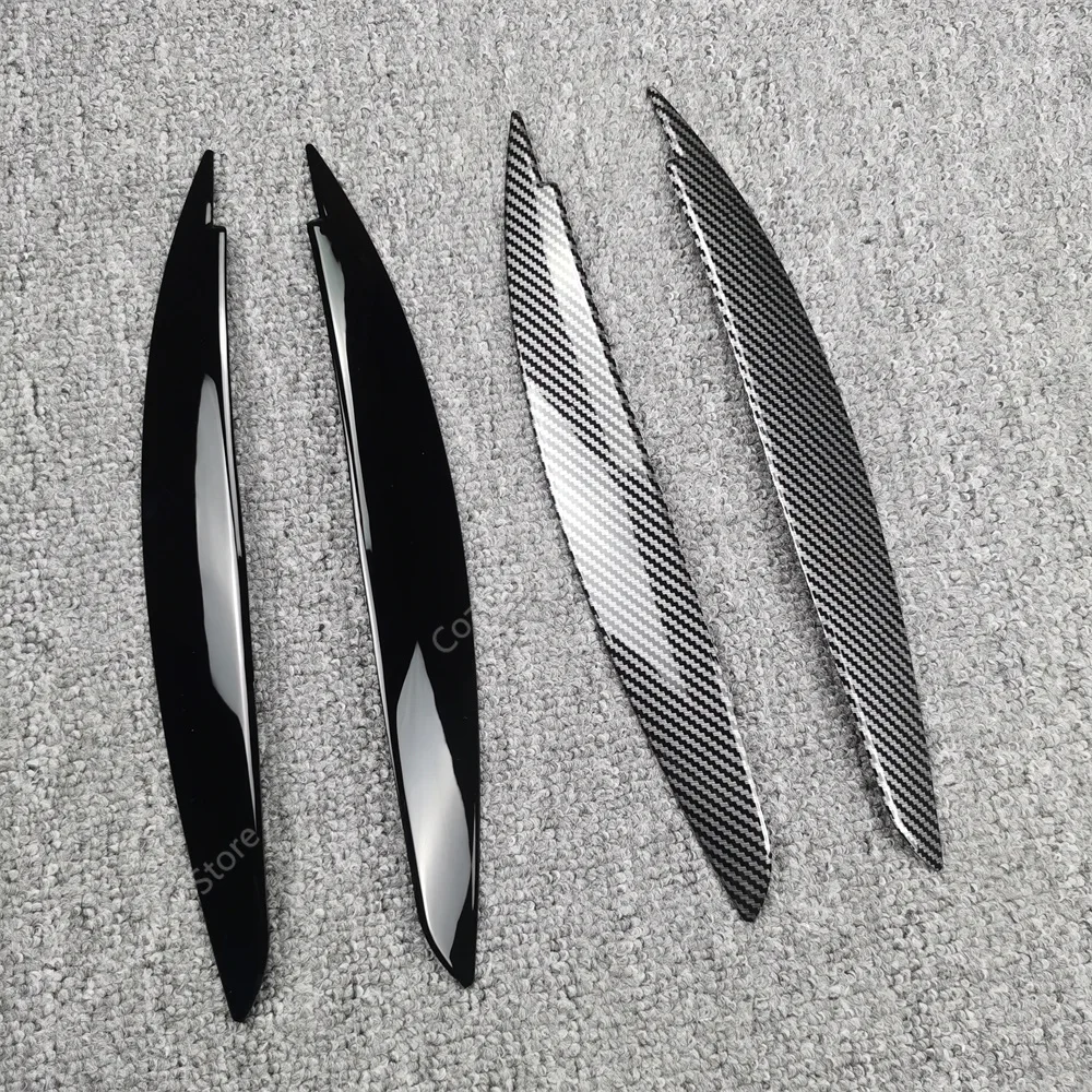2Pcs ABS Gloss Headlight Evil Eyebrows Eyelids For BMW 1 Series E81 E82 E87 E88 118d 120i 120d 123d 130i M1 2004-2014 3D Sticker 4