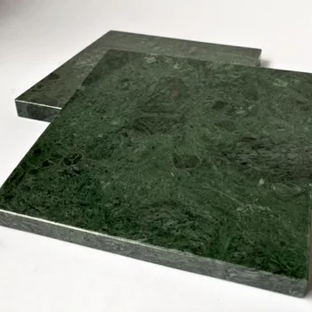 인도 녹색 대리석 돌 오디오 충격 흡수 패드 플레이트, 조각 공예 소프트 장식 베이스, 200x200x15mm, 1 개