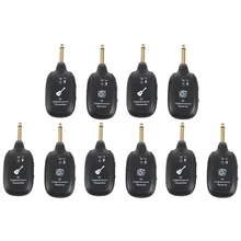 

5X UHF Guitar Wireless System Transmitter Receiver Built-In Rechargeable