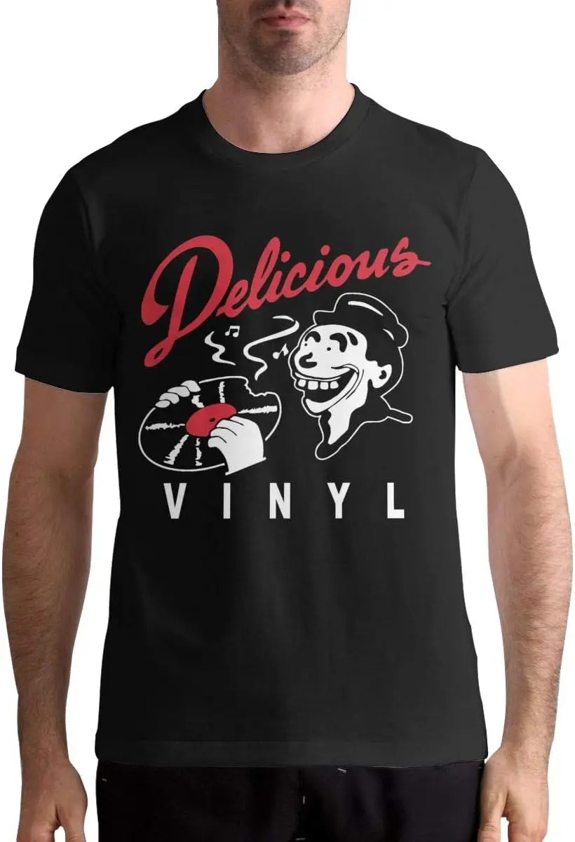 

Delicious Vinyl T Shirt Men's 3D-Print Custom Stylish Cotton Short Sleeve Tee XX-Large Black