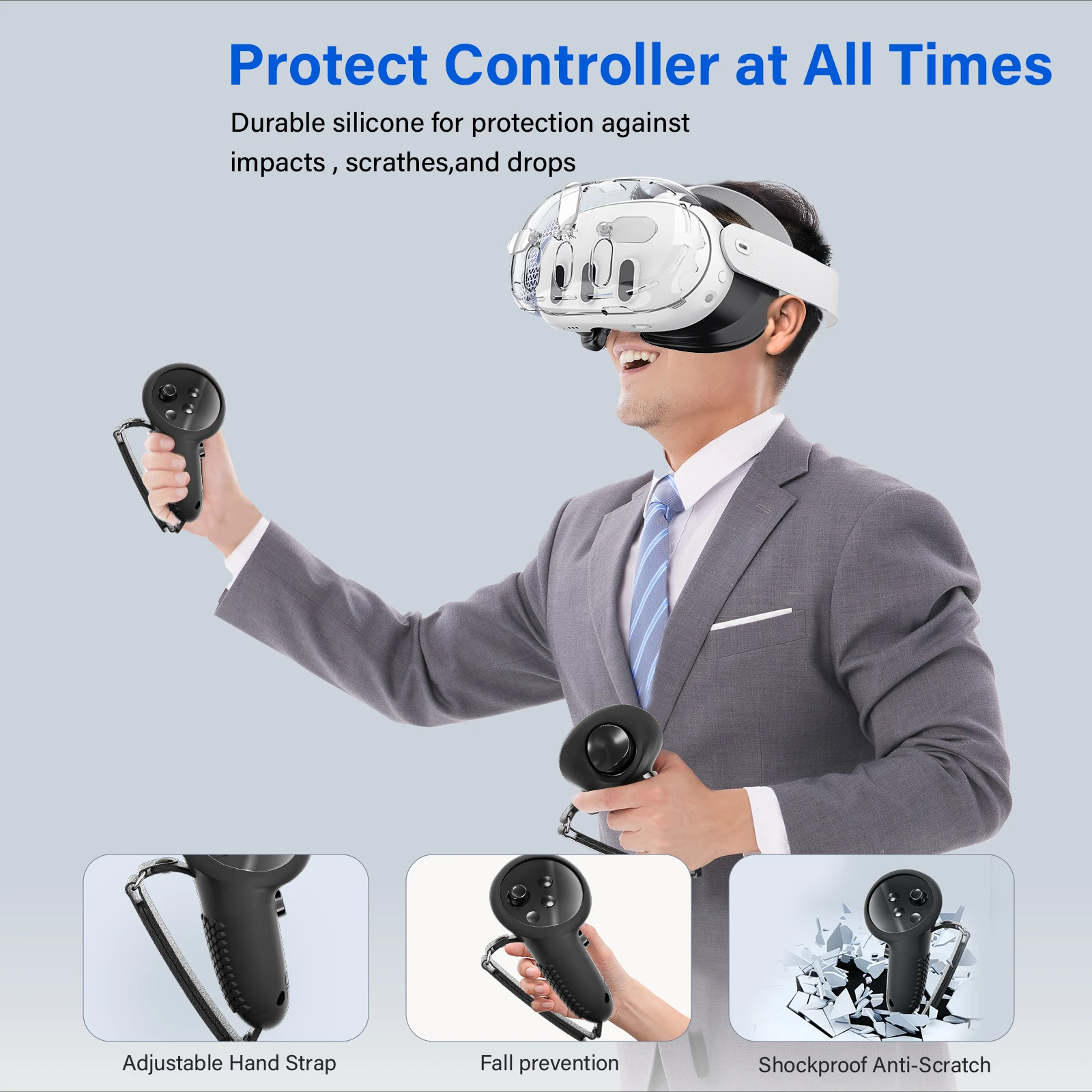 

For Quest3 VR Helmet Eight-In-One Kit Mask Handle Cover Lens Cover Protective Bag Easy Installation Practical and Durable