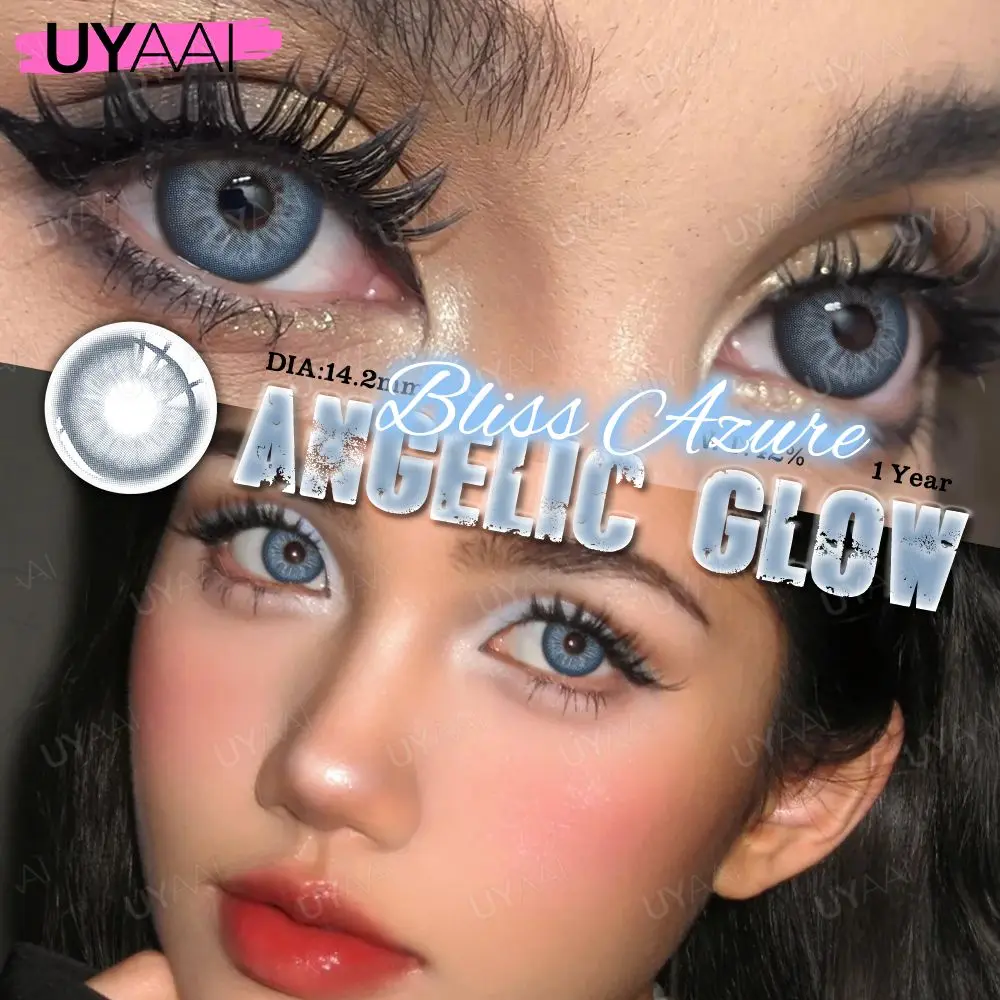 2-Piece Yearly Colored Contacts Set - Blue & Green Eyes with Free Case and Fast Shipping