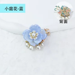 Trendy Blue DIY Handmade Bead Pens with Acrylic Craft Spacers - Chinese Style Accessories (Small garden flower - blue)