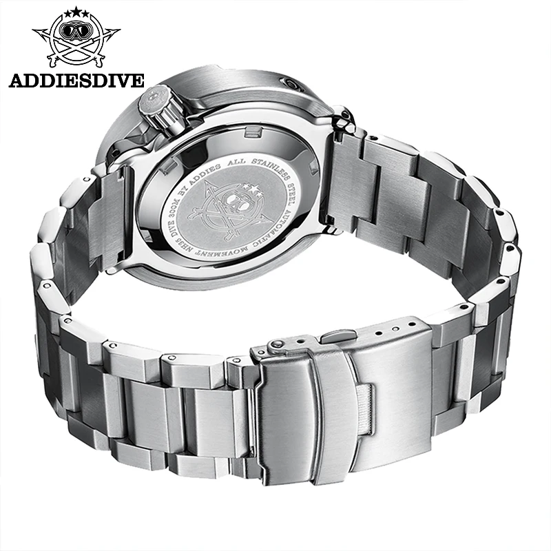 ADDIESDIVE Men's Mechanical Diver's Watch C3 luminous 300m Waterproof Sapphire NH35 Automatic Wristwatch Steel Tuna