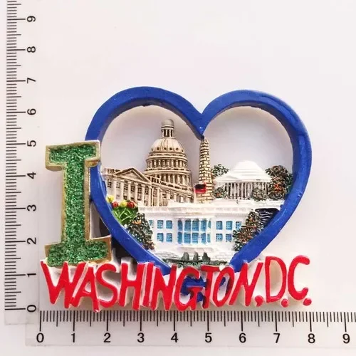 Magnete Frigo NASA Washington DC Souvenir 3D – Adesivo Viaggio USA In Poliresina 9x7 Cm