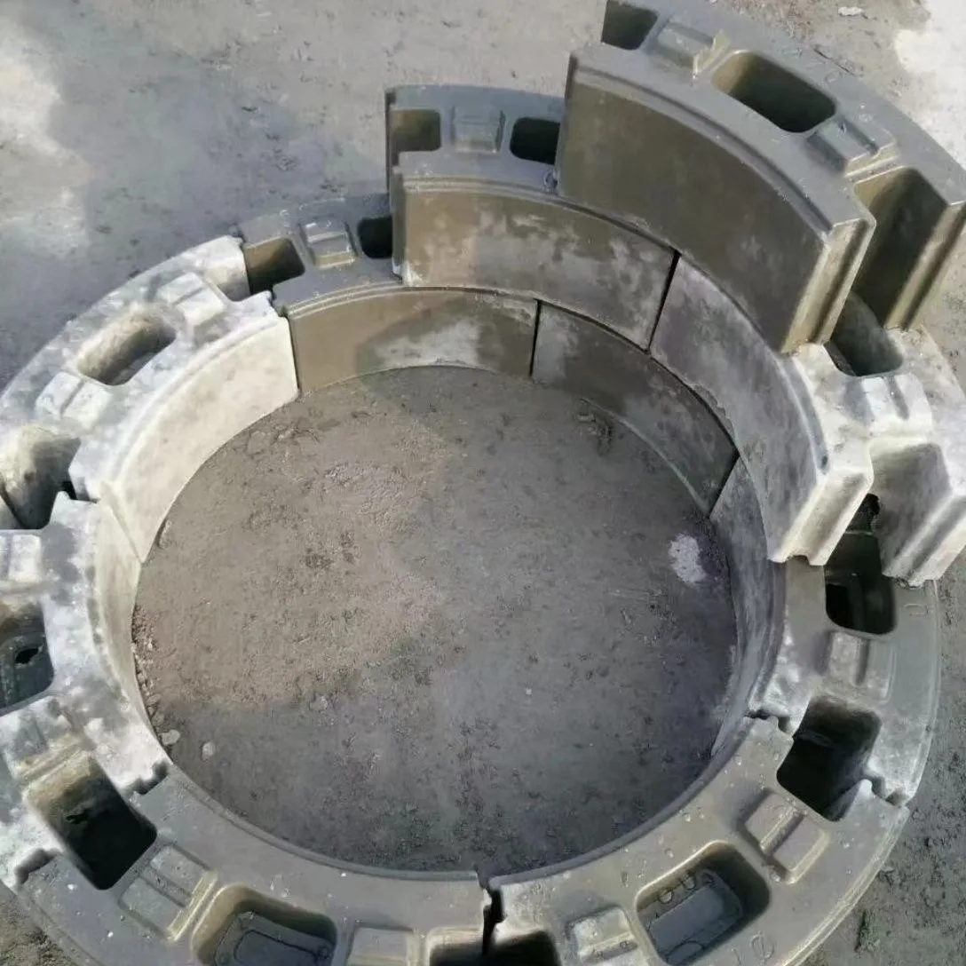 Plastic Mold Inspection, Ground Circular Concrete Block Bricks, Wellbore Module Box, 12 Enclosed with a Diameter of 120 cm