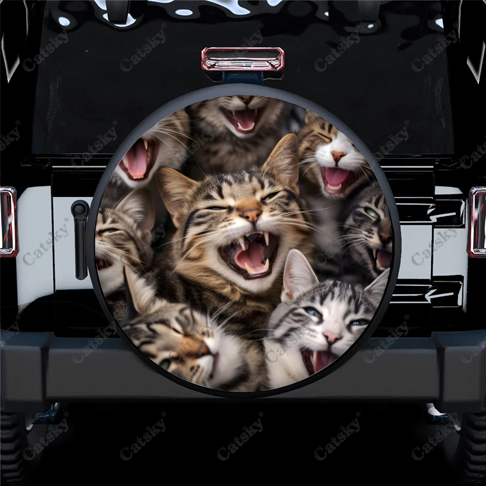 

Группа очаровательных котят узор полиэстер Универсальная крышка для запасного колеса колпачки для прицепа RV SUV грузовика кемпера