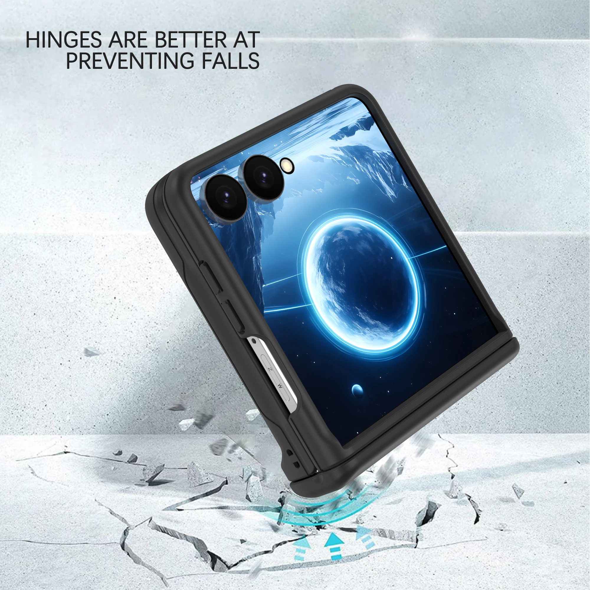 Enhanced Anti-Drop Shockproof Protective Phone Case with Card Holder and Hinge Full-Pack Design