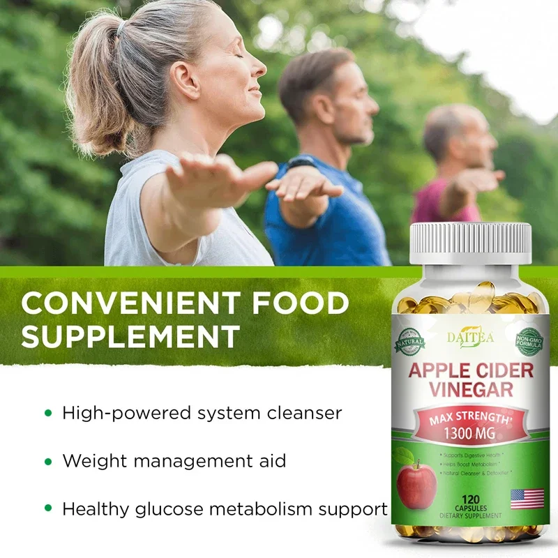 Apple Cider Vinegar 1300 mg with mother Strongest Weight Loss Capsules, Supports Digestion and GI Health