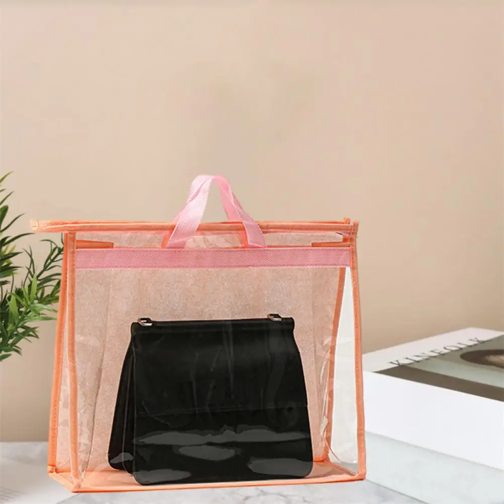 

Closet Bag Organizer Transparent Water-resistant Handbag Storage Organizer Dust Bag with Handle Purse Protector for Convenience