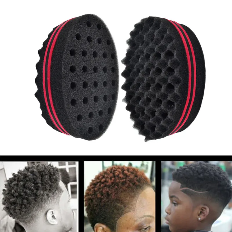Oval Double Sides Magic Twist Hair Brush Sponge Brush For Natural Afro Coil Wave Dread Sponge Brushes Hair Braids Braiding Hair Styling Tool