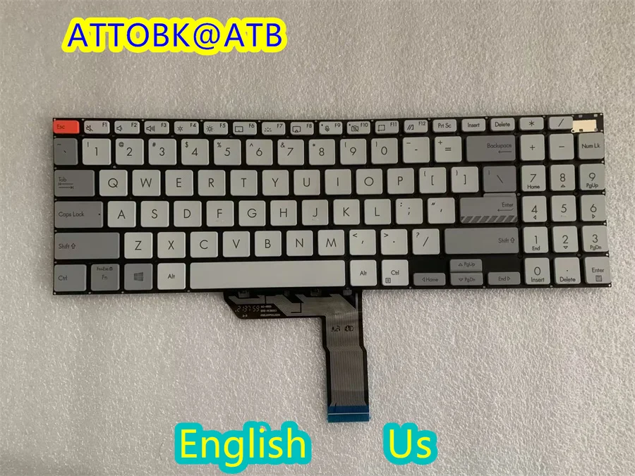 Inglês Russo Espanhol Latino Teclado do Portátil para Asus Vivobook Pro 16 X7600 M7600 M7600q Backlight - Imagem 2