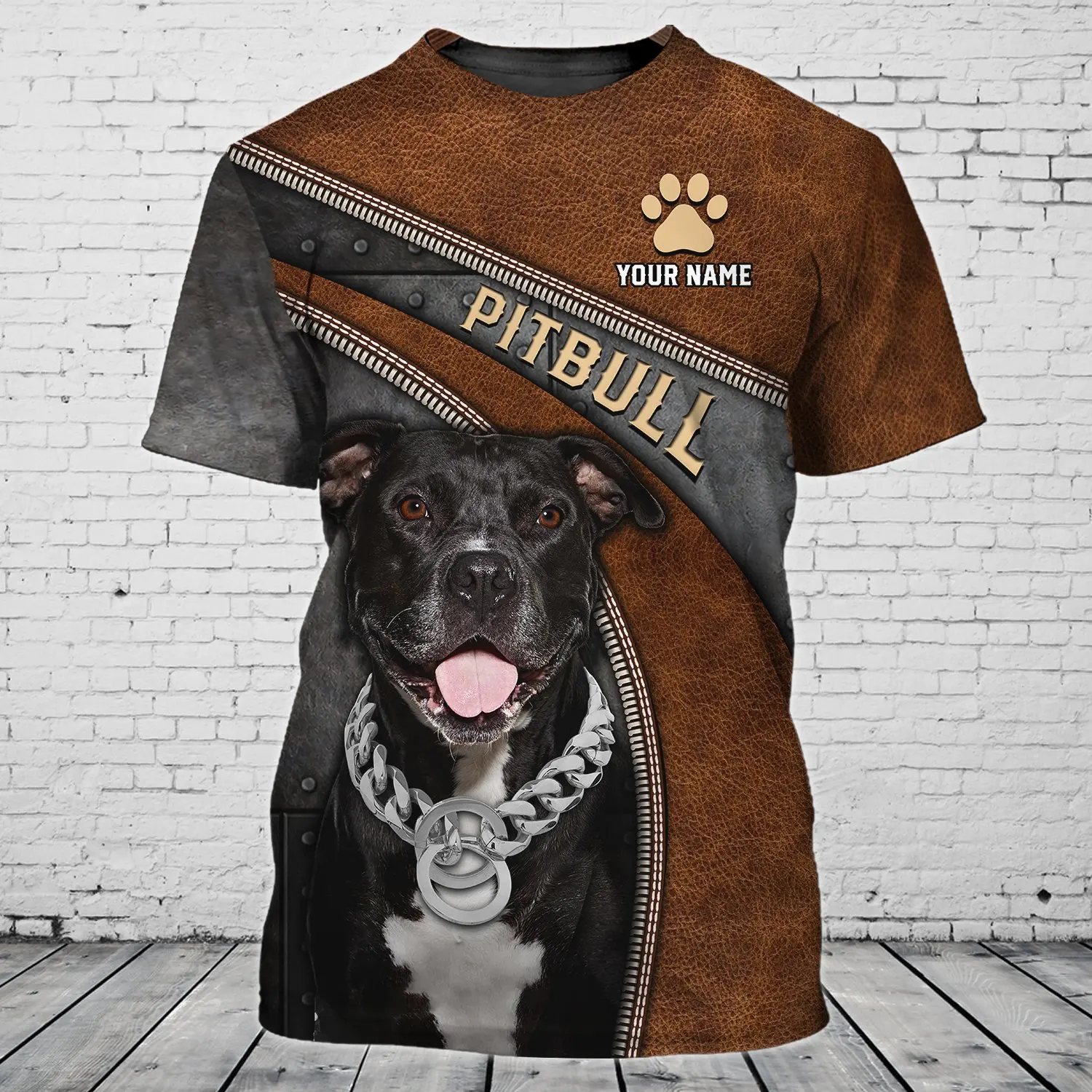 PLstar Cosmos Tier Pit Bull Personalisierter Name 3D-gedrucktes Sommer-Herren-T-Shirt Harajuku Casual Unisex Kurzarm-Tops DW77 – Detail 17