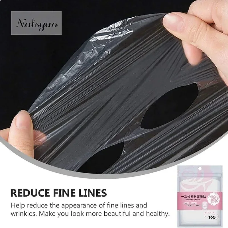 Bulk Pack of Disposable Transparent Face Mask Wraps for Beauty Makeup and Skincare