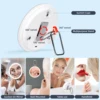 6 Inch Magnifying Mirror with Light, 5-30X Portable Travel Magnified Mirror with 360° Adjustable Stand and Suction Cup 3