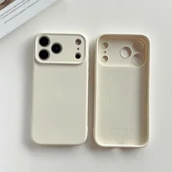 Official Orange Silicone Shockproof Phone Case - Candy Color, Soft and Durable Design - iPhone 16 Pro Max (Antique White)