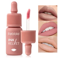 Febble 6 Color Matte Lip Gloss Nude Velvet Liquid Lipstick Multifunctional Long-lasting Lip Cosmetics Suitable for Autumn Winter 2