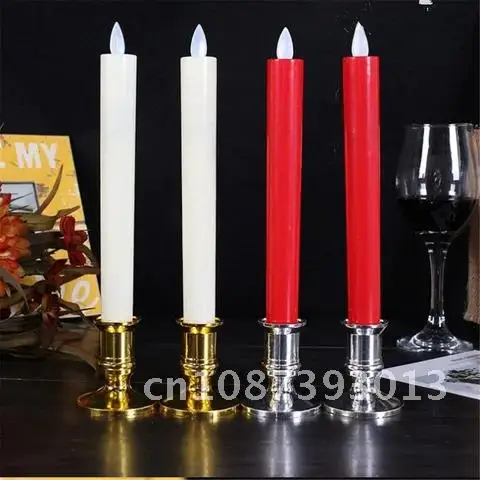 

2 Votive Candlestick Holders Plated for Candles Fake Tapers Christmas Party Decoration Wedding Silver/Gold