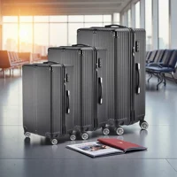 Ensemble de valises Lazyspace 3 pièces, valise de voyage avec roulettes et serrure, ensembles de bagages rigides en ABS, chariot pour les voyages et les affaires 1