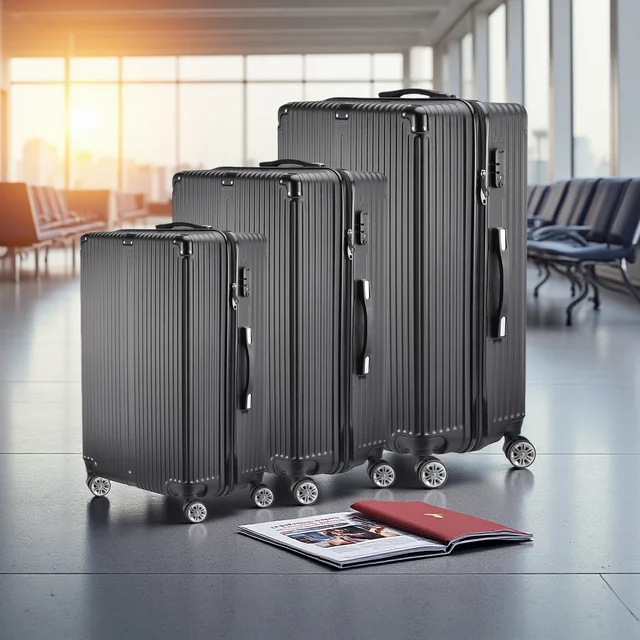 Ensemble de valises Lazyspace 3 pièces, valise de voyage avec roulettes et serrure, ensembles de bagages rigides en ABS, chariot pour les voyages et les affaires 1