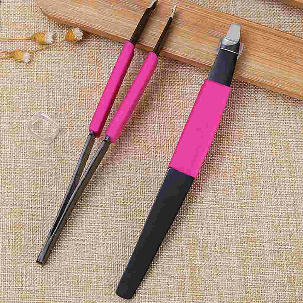 2 Pcs Eyebrow Tweezers Stainless Steel Gold Plated Shaping Tool Lightweight Professional Personal Use Safe Design
