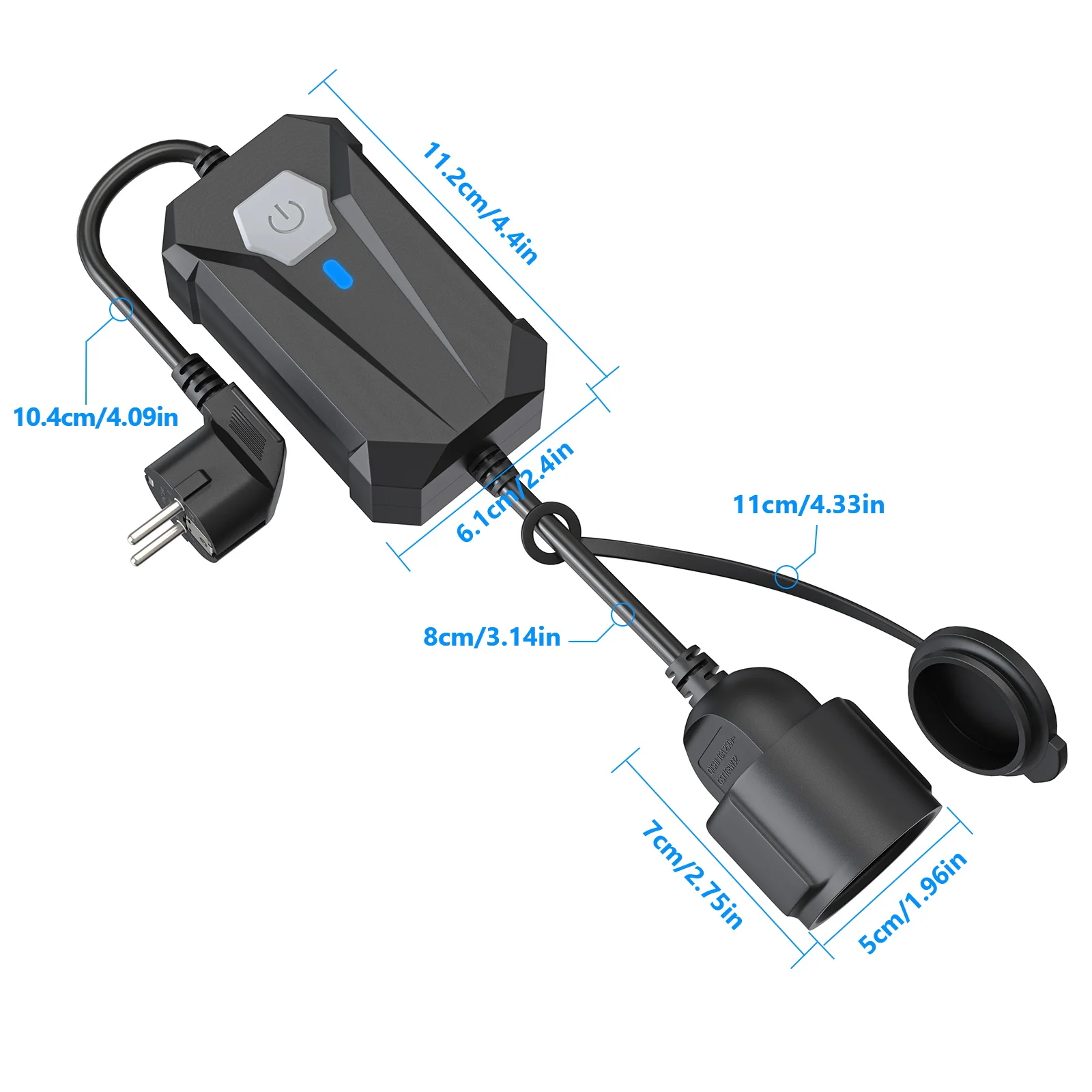 New One Smart Dimmer Plug Outdoor, IP65 Waterproof WiFi Dimmable Smart Outlet, Compatible With Google Assistant, Alexa