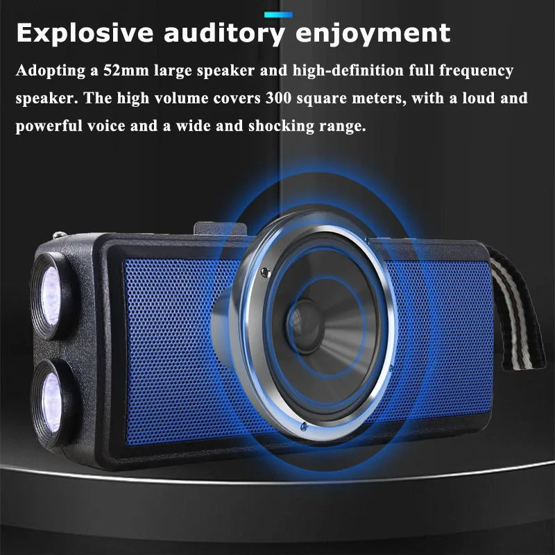 Portble FM Radio Dual Solar Panels Emergency Radio Receiver with Dual Flashlight Wireless TWS Bluetooth5.3 Speaker TF Card Playe