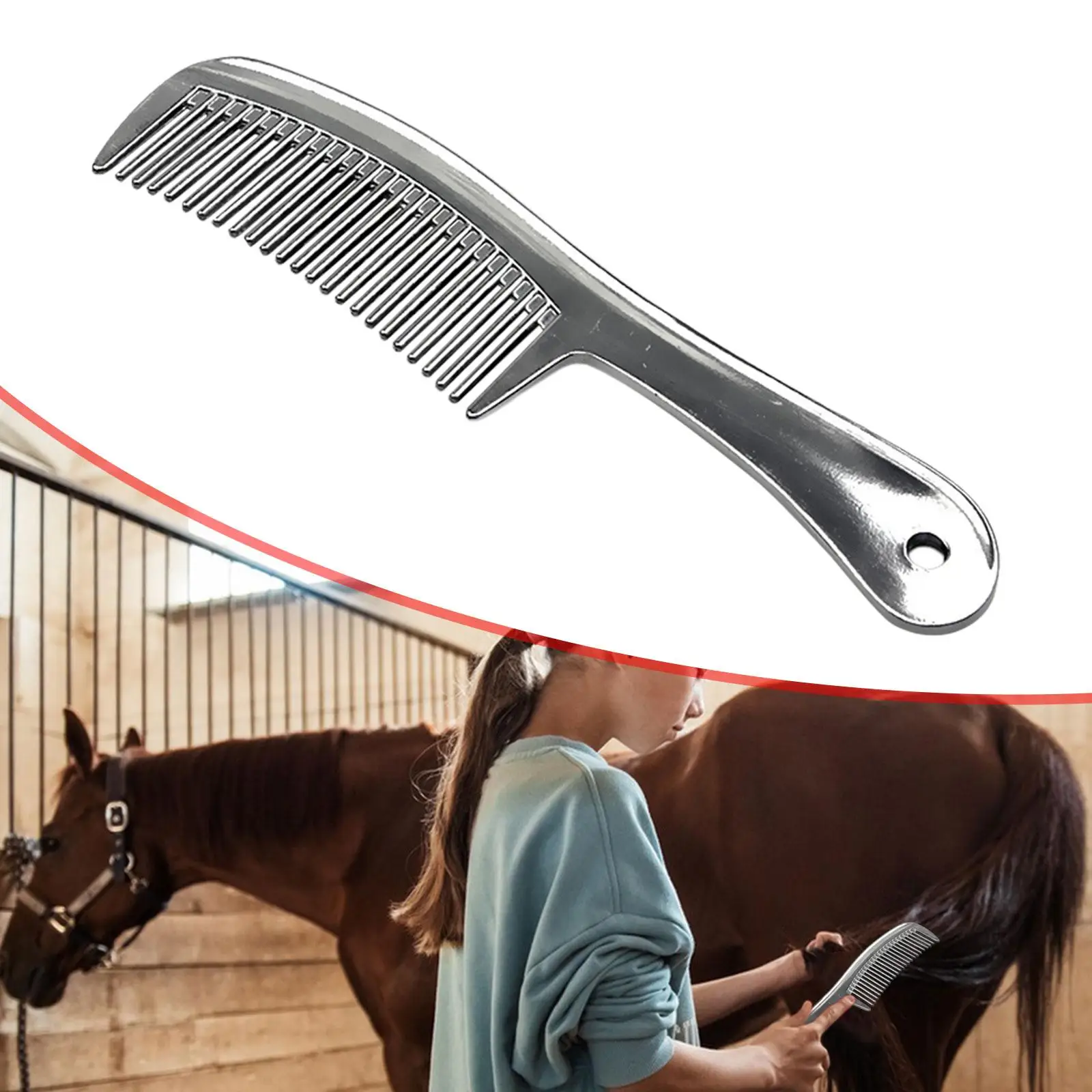 Horse Grooming Comb Removing Tangles and Knots Metal Pulling Comb Curry Comb for 4