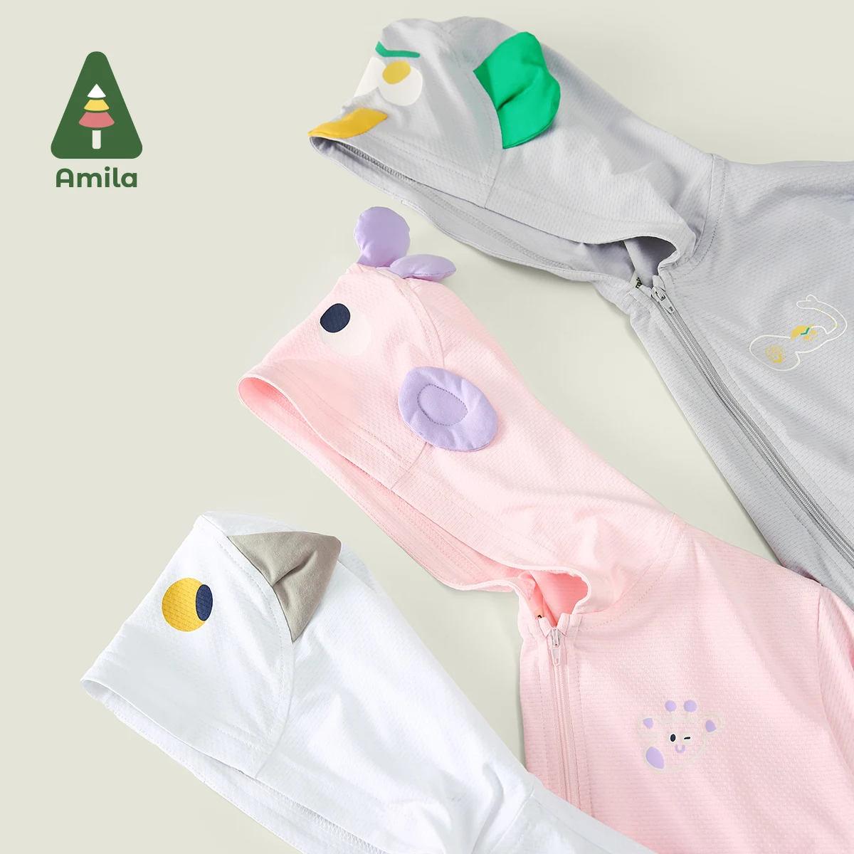 Amila Summer New Boys and Girls Coat Elephant Three-Dimensional Decoration Solid Color Cute Sunscreen Clothes