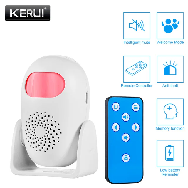KERUI PIR Motion Detector Security Alarm Detector Anti-theft  Motion Sensor Smart Welcome Doorbell Human Body Detector 1