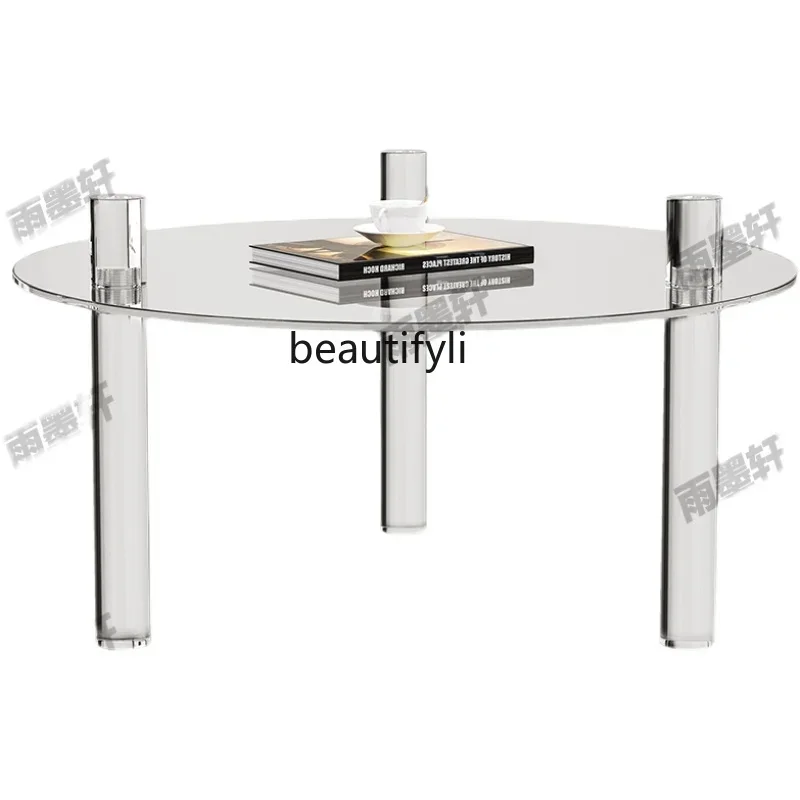

CXH Glass round Combination Small Apartment Table Modern Design Personalized Italian Minimalist Coffee Table