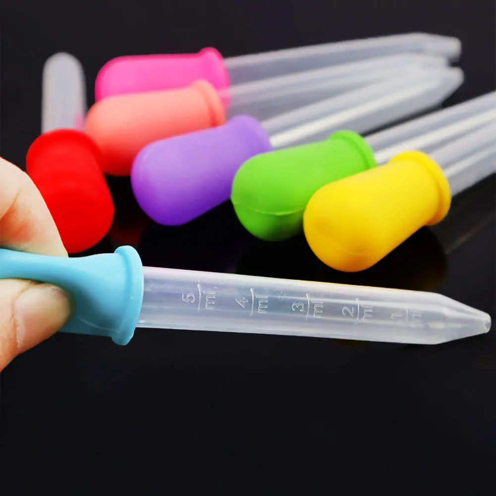 Silicone World 5ML Silicone Dropper Water Medication Dispenser Pipette With Scale Baby Pet Anti Choking Feeding Medicine Tools