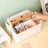Portable Desktop Pen Holder Large Capacity Cute Marker Pen Stationery Storage Box Creative Pencil Holder Desktop Organizer 4