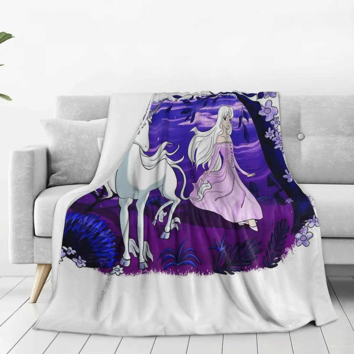 The Last Unicorn Lady Amalthea Blankets Flannel Super Soft Sofa Throw Blankets For Home Bedroom Travel Throws Bedspread Quilt 6