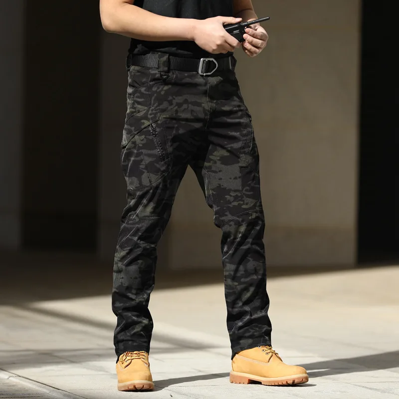 Military Cargo Pants Unique Special Forces Fans Overalls Stretch Breathable Tactical Pants Multi Pocket Front Zipper Outdoor Casual Pants