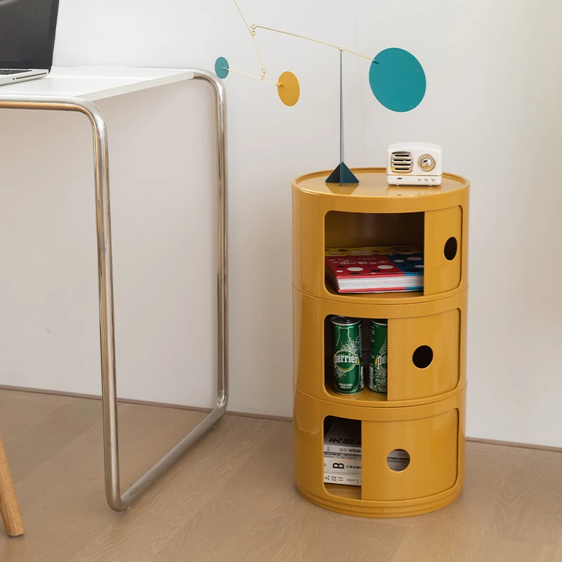 Bedside Cabinet Modern Simple White Round Creative Mini Simple Small Side Table Portable Nightstands Furniture