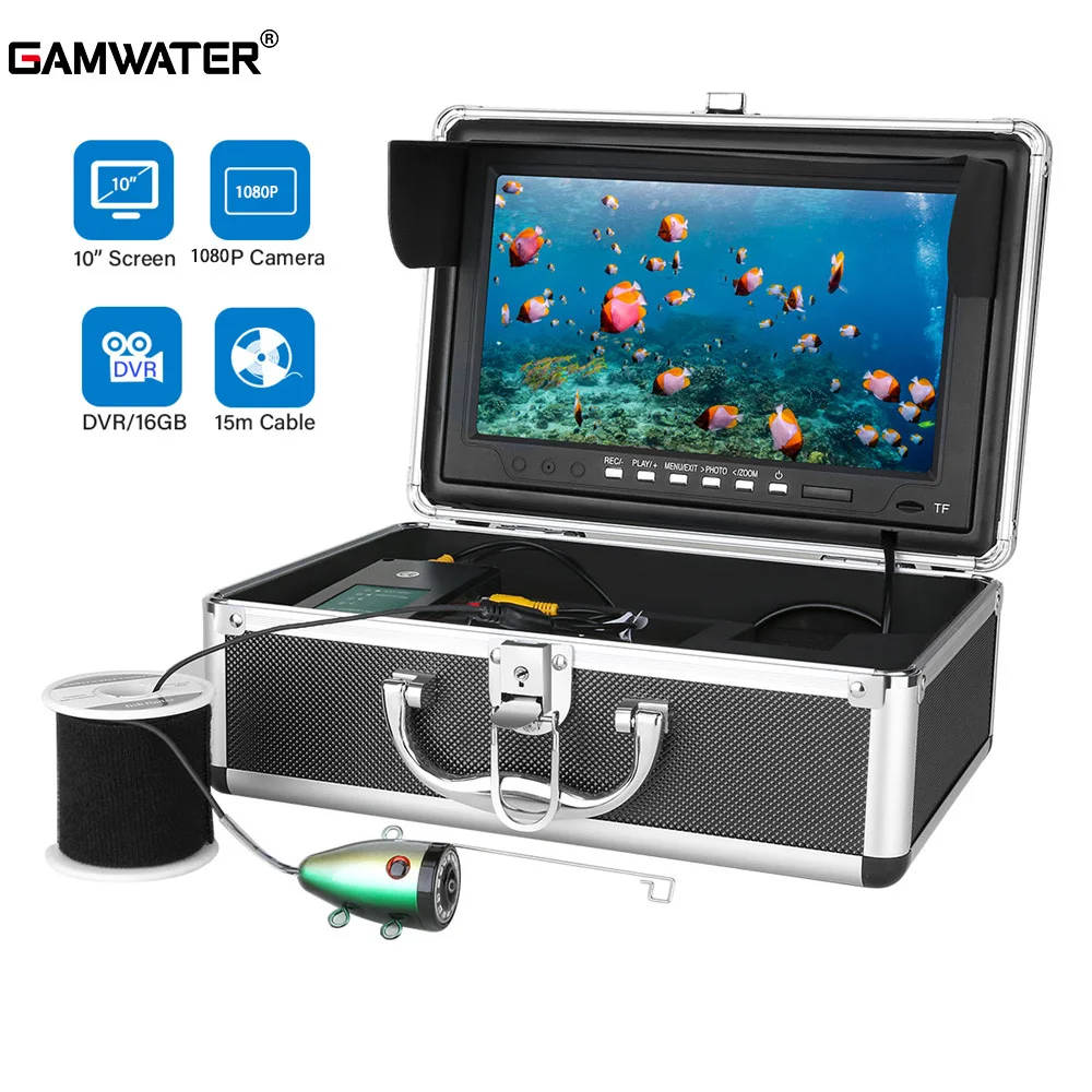 GAMWATER Fish Finder Winter Fishing Camera 7'' HD 1000TVL Waterproof  Underwater Fisherman Camera For Sea /Boat / Ice Fishing