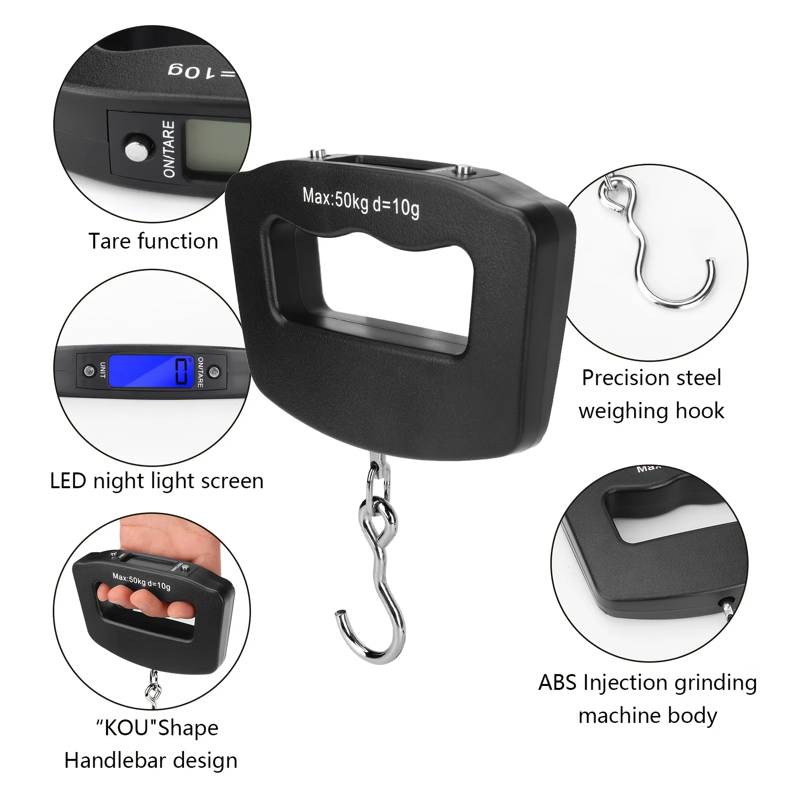 High-Precision Portable Digital Luggage Scale with LCD Display