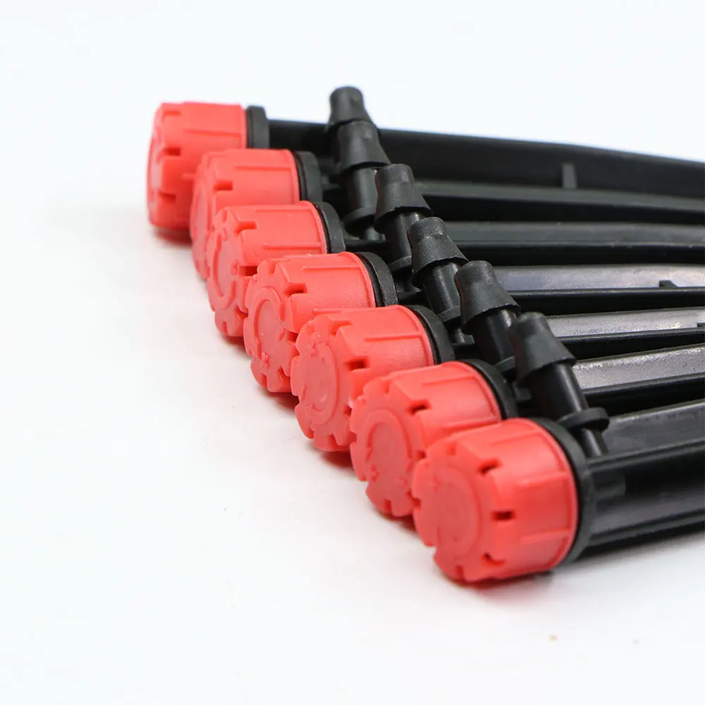 Garden 13cm stake 8-hole adjustable nozzles sprinkler 1/4&rdquo; tube drip irrigation emitters for 4/7mm hose watering systems 50PCS garden sprinkler irrigation sprinklers garden irrigation nozzle drip irrigation sprinklers garden dripper drip irrigation stakes