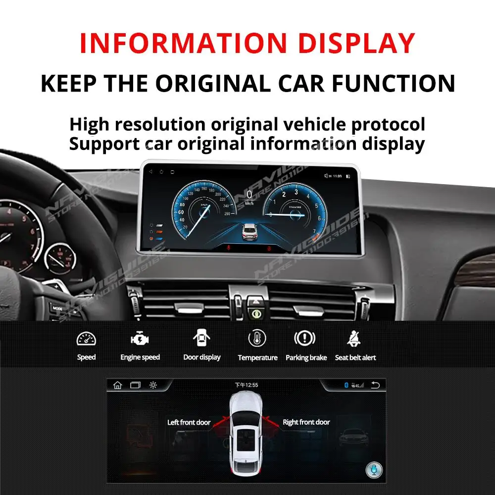 NAVIGUIDE 10.25'' 1280*480P Car Radio Multimedia Player CarPlay For BMW 1 Series E81 E82 E87 E88 2004-2011 GPS Navigation Stereo