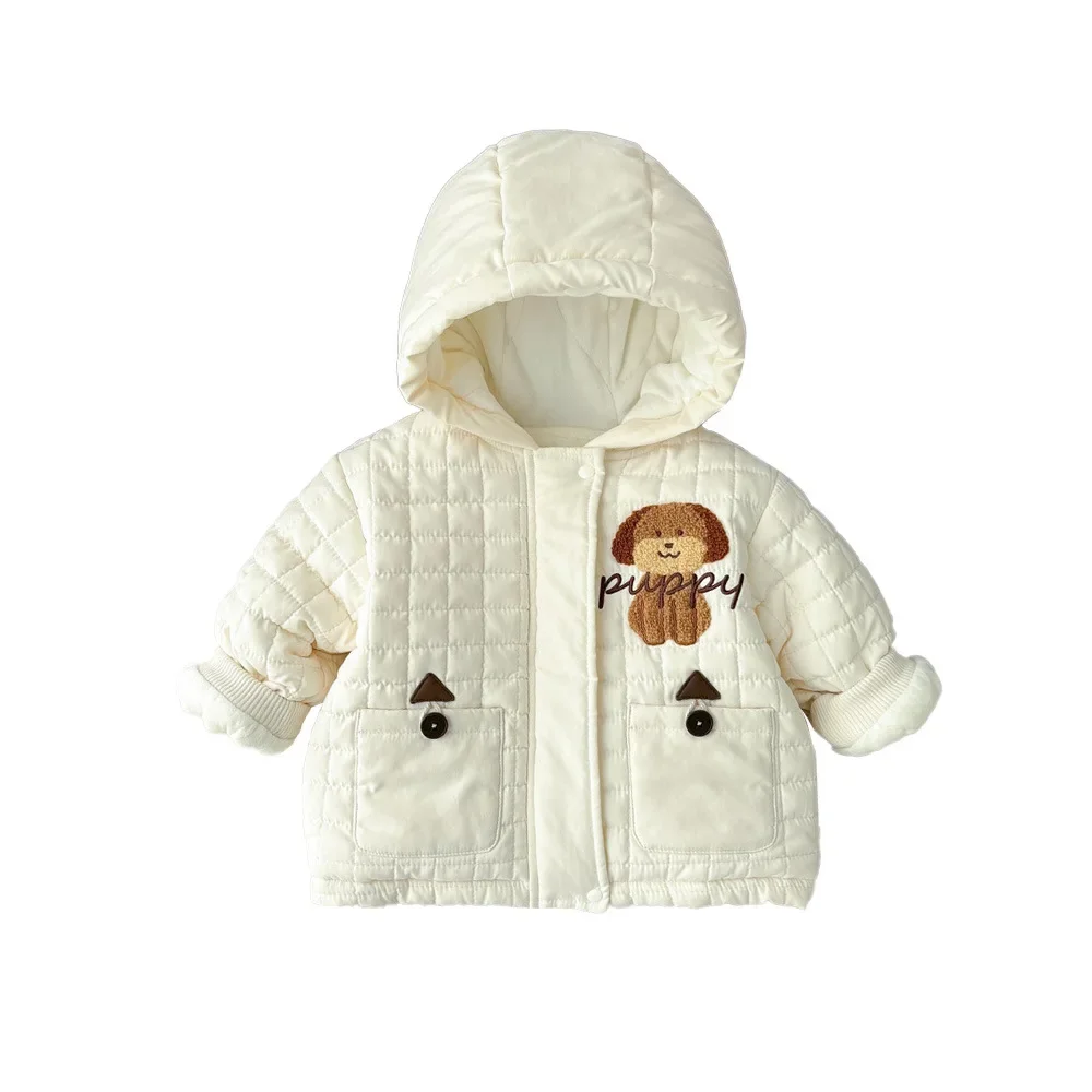 Kids Infant Boys Hooded Zipper Cartoon Dog Jacket Top Outfits 0-3Y Winter