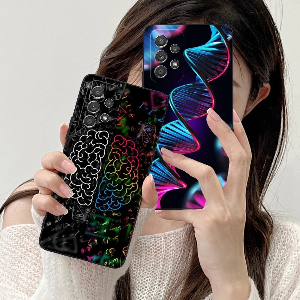 Dna Brain Neuron Mobile Cell Phone Case For Samsung Galaxy A91 70 54 53 52 34 24 21 Note 20 10 M54 Plus Ultra 5G Black Cover