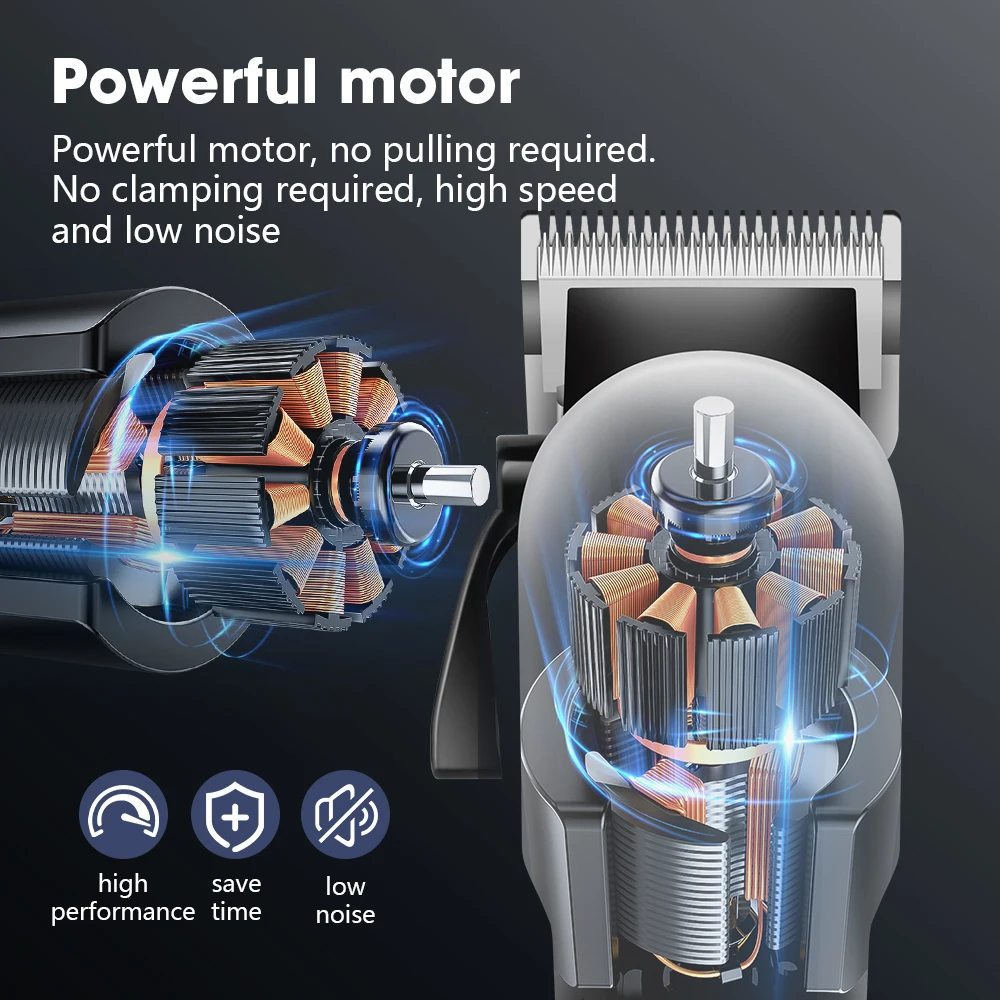 Kemei Professional Electric Hair Clipper Adjustable Electric Hair Clipper Men's Powerful Beard Rechargeable Hair Clipper KM-809A 3