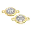 100pcs of Catholic Bracelet Rosary Connector Junction with Two Holes Saint Benedict Medal 2