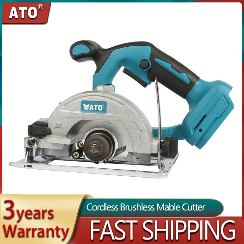 ATO Brushless Circular Electric Saw 5 inch Blade Cordless Circular Saw Woodworking Cutting Sawing For Makita 18V Battery 10 inch 254 mm blade max cutting depth 9 cm angle adjustable woodworking table saw