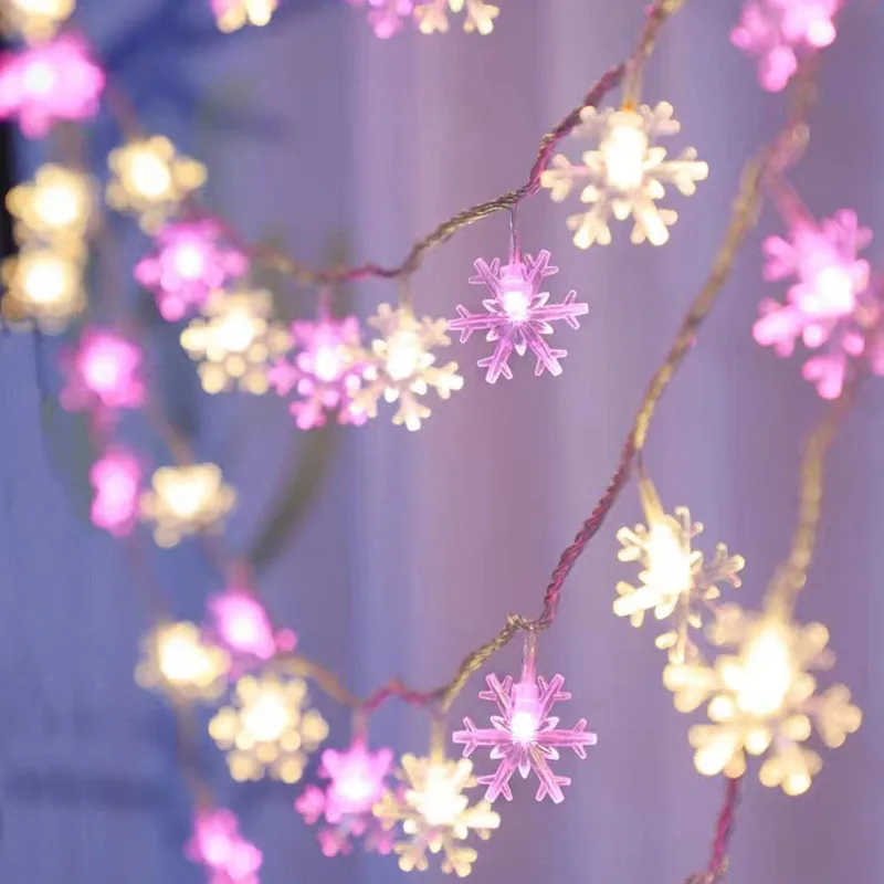 スノーフレークライトストリング LED フェストゥーンライトバッテリー