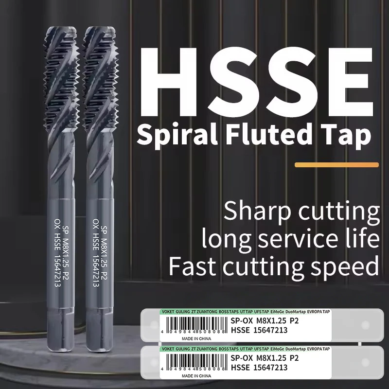 ZUANTONG 1 Stück HSSE-M35 JIS-Standard mit OX Spiralnut-Gewindebohrer, spitz, M2 M2.5 M3 M4 M5 M6 M8 M10 M12 Maschinengewindebohrer